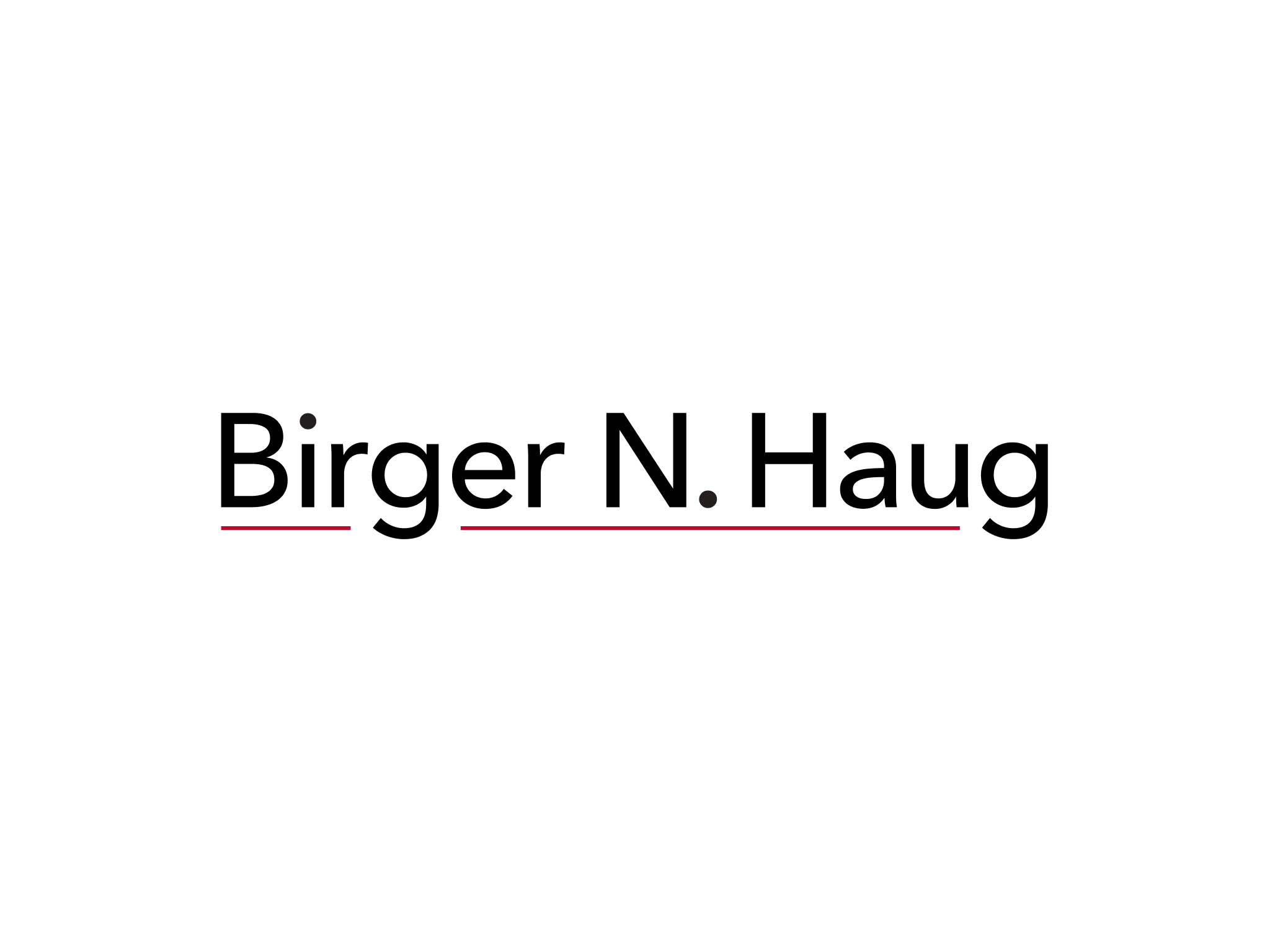 Den redesignede logoen til Birger N Haug.